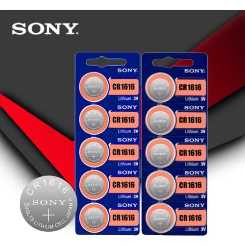 10pc Sony 100% Original CR1616 Button Cell Battery For Watch Car Remote Key cr 1616 ECR1616 GPCR1616 3v Lithium Battery