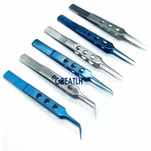 11cm Micro Tweezer Forceps Titanium Alloy Veterinary Straight Bend Head Tweezers Clip