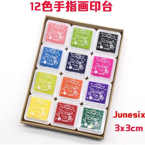 12 Colors Cute Fashion Child Oil Based For DIY Craft Rubber Stamps For Ink Pad Fabric Wood Paper Wedding Gift Finger Print