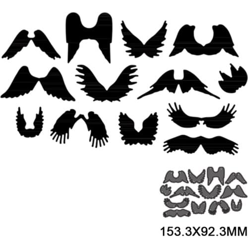 13pcs Metal steel Cutting Dies different shaped angel wings DIY Scrapbooking Photo Album Embossing paper Cards 2021 new