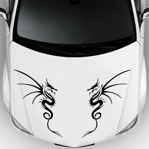 2PCS Dragon totem tribe front cover car stickers truck caravan DIY vinyl decals adornment modelling a side door accessories