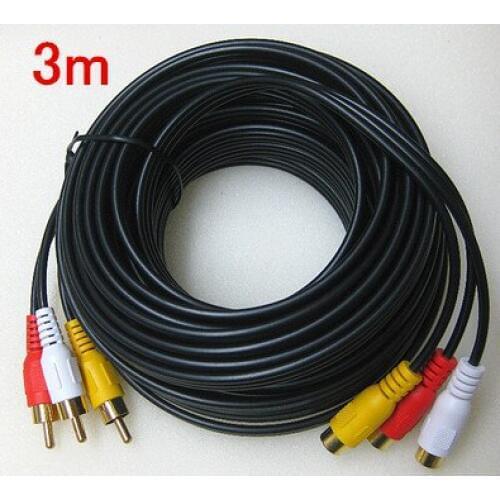 3M AV/RCA 3 lotus male to female three on three extension cord red yellow white set-top box connector wire Audio&Video Cables