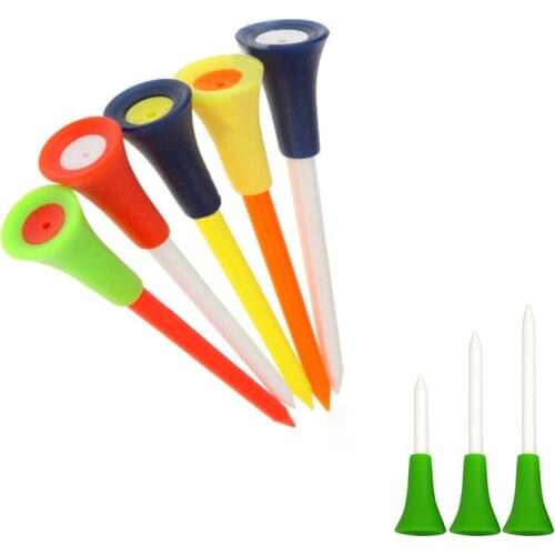 Pack of 30 pcs Golf Tees Plastic Golf Tee Durable Rubber Cushion Top Multi Color Length 56mm 72mm 83mm