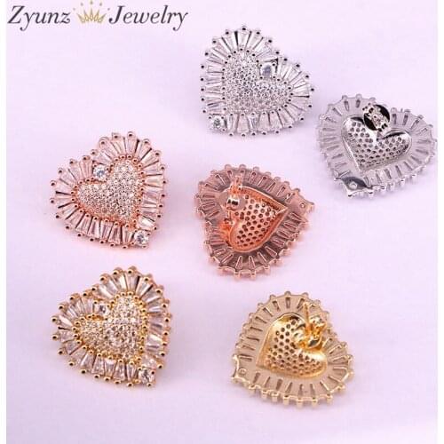 5Pairs, Fashion Women Earrings Micro Pave Clear Zircon Stud Earrings Gold/Rose Gold/Silver Color Charm Jewelry
