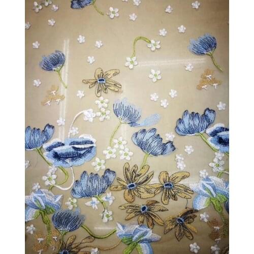 5yards/bag JC063# 2 - colour embroidery cloth of mixed colour African cloth lace fabric for bridal wedding dress/sawing