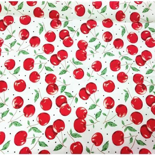 50*125cm Quilting Fabric The Cloth Tissus Material Tela Cotton Fabric Per Meter Cotton Fabric By Meter Printed Fabric Cherry D30