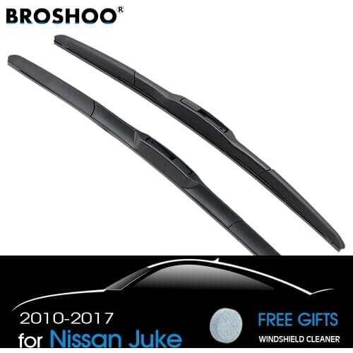 BROSHOO Auto Natural Rubber Wiper Blades For Nissan Juke 22"&14", 2010 2011 2012 2013 2014 2015 2016 2017 Fit Standard Hook Arm