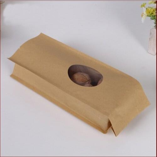 10*28+6cm 10pcs Kraft Paper Organ Window Bag For Gift/tea/candy/jewelry/bread Packaging Paper Food Bag Diy Jewelry Pack Display