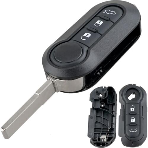 3 Buttons Smart Car Key Shell Remote Control Folding Housing Replacement Car Key Case Fit for Fiat 500 Panda Punto Bravo