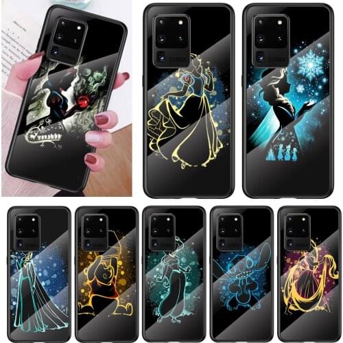 Tempered Glass Cover Disney Princess For Samsung Note 20 Ultra Note 10 Lite Plus 5G Note 8 Note 9 Phone Case