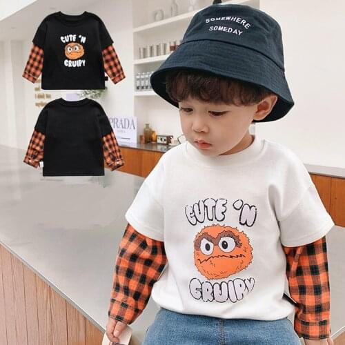 Toddler Boy Sweater Kids Boy Top Cotton Sweater Cartoon T Shirt Long Sleeve Sweatershirt