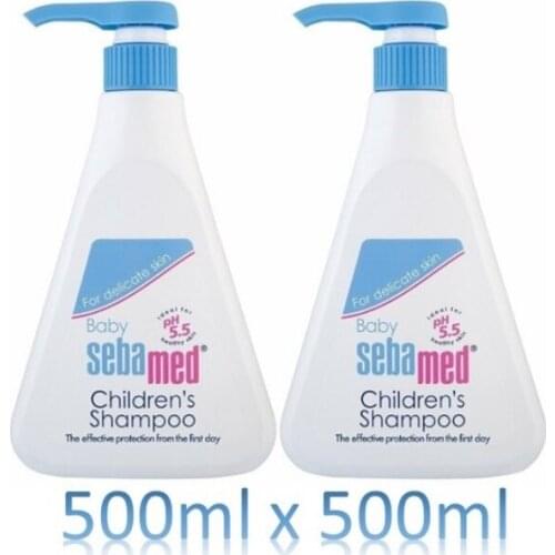 Sebamed Childrens Baby Shampoo Extra Mild Cleanser for Delicate Baby Hair and Scalp (500mL) Pack of 2