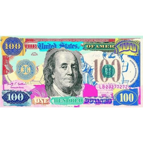 HD Wall Art Modern Popular Colorful Hundred Money Canvas Painting Quadro Street Art Abstract Poster Wall Arts Picture Home Decor