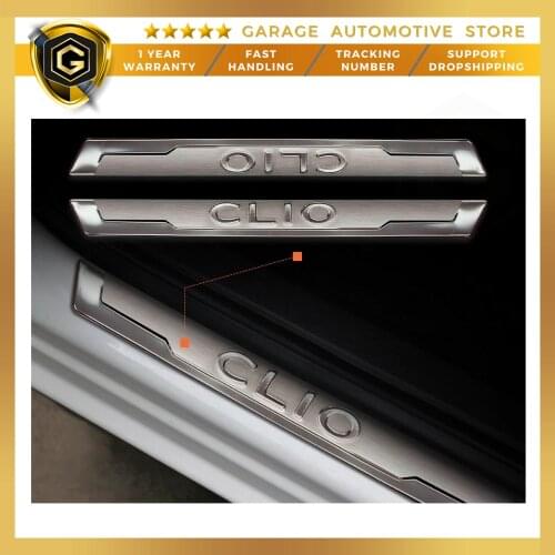 For Renault Clio 4 Stainless Steel Chrome Front Door Sill 2 Piece-HB/SW