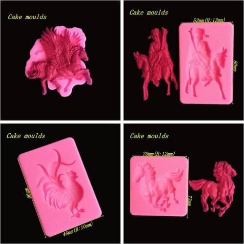 Liquid sugar silicone mold DIY chocolate cake baking tool creative rooster, Pegasus modeling decoration WMJ-885