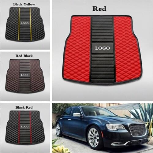 Custom Car Trunk Mats for Chrysler 300C Grand Voyager Luxury Leather auto Sedan accessories All Weather Cargo Liners Boot pads
