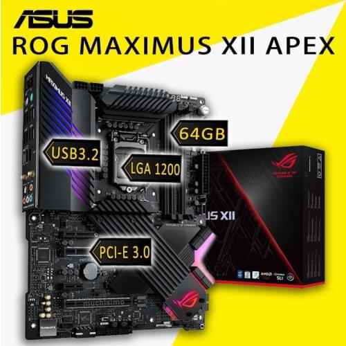 LGA 1200 Asus ROG MAXIMUS XII APEX Motherboaard DDR4 64GB PCI-E 3.0 M.2 SSD VGA Overlocking Gaming Placa-Mãe 1200 Bluetooth 5.0