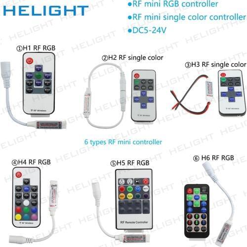 Mini RF Wireless Led Dimmer Remote Controller Mini RF RGB controller For Single/RGB Color LED Strip 5050/3528/5730/5630/3014