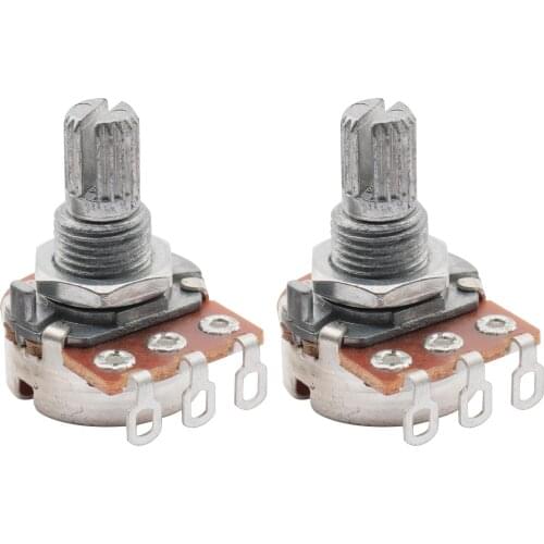 Musiclily Metric Mini 15mm Split Shaft Pots B500K Guitar Potentiometers (2 Pieces)