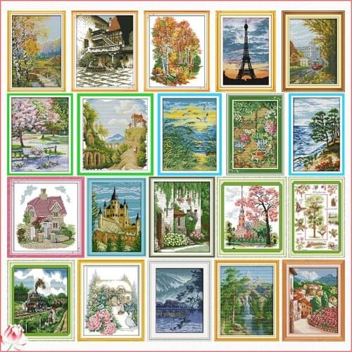 Embroidery Beautiful Scenery Needlework Cross Stitch Kit Stamped Patterns 11CT 14CT Counting Printed Craft Deco Art Sewing Set