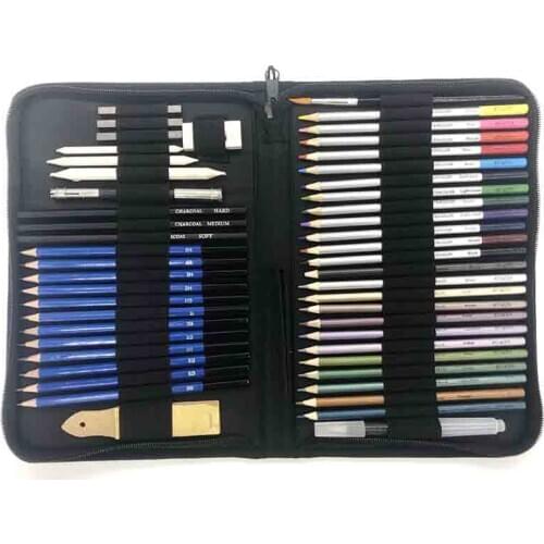 Sketch Drawing Pencil Set, 51 Sketch Color Pencil Painting Set, Professional Drawing Set, Drawing Tools for Beginners Children A