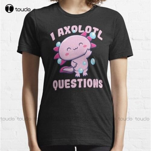 New I Axolotl Questions 9 T-Shirt Cotton Tee Shirt tshirts for men Unisex