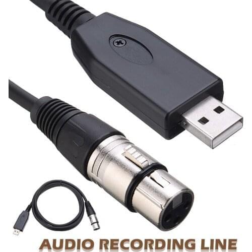 New Arrival 2 Meters USB Male to XLR Female Microphone Link Cable Durable Audio Recording Cables For Windows 98SE/2000/XP/Vista