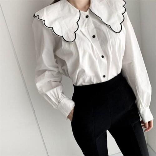 Solid white summer crop top women O Neck High Waist Casual holiday tank top long Sleeves Loose Fit Chic Tops 2021