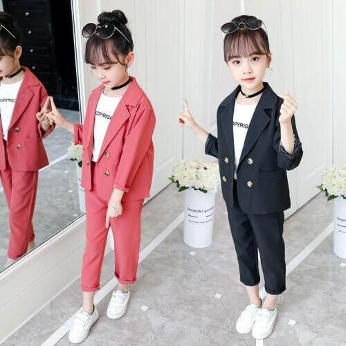 Autumn Teenage Children Girls Clothing Set Girls Suit Jacket pants 2pcs School Kids Tracksuit for Girls Formal Clothes