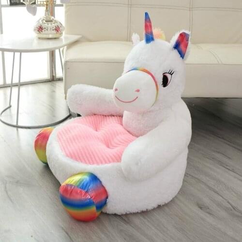 Plush Unicorn Seat Soft Toys Stuffed Animals Plush Panda Duck Bear Doll Kids Seat Feeding Chair Big Unicorn Toys Drop Shipping
