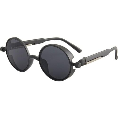 Classic Gothic Steampunk Sunglasses Luxury Brand Designer High Quality Men and Women Retro Round Pc Frame Sunglasses