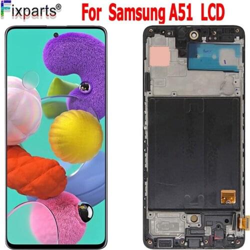 SUPER AMOLED 6.5'' Display For Samsung Galaxy A51 LCD A515 A515F A515F/DS A515FD Touch Screen With Frame Digitizer Assembly