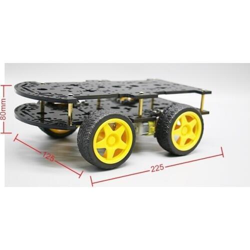 Smart Car Kit Intelligent Car Chassis 4WD Arduino Suite With Code Disk Speed DIY Rc Toy Remote Control 4 Motor Wheel