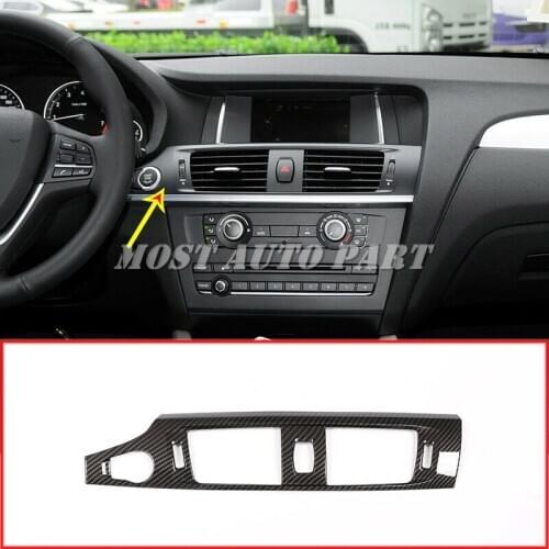 Carbon Fiber Look Interior Console Air Vent Outlet Cover For BMW X3 F25 2011-2017 X4 F26 2014-2017 1pcs LHD Car Decoration