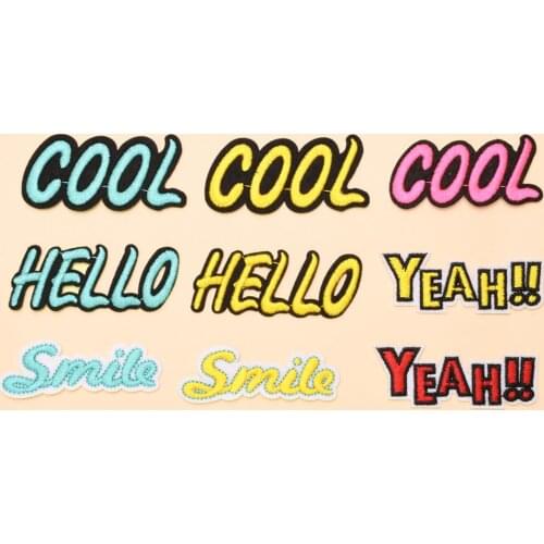 Embroidered Patches Letter Applique Cloth Sticker Hot fix Sticker Heat Transfer Hot Stamping Iron On or Sewing Clothing Bag