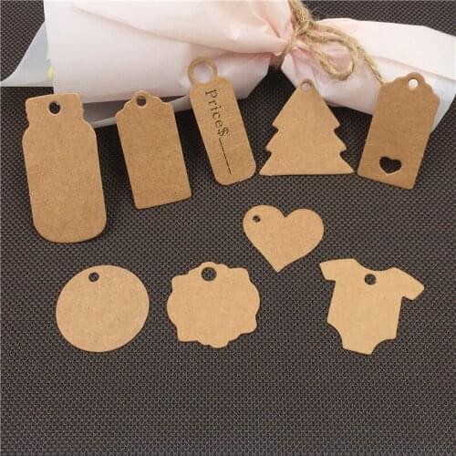 500pcs Multi-size Paper Label Tags Literature Art Tags, Garment Tags Accept Customization Personalized Gift Packaging Tags