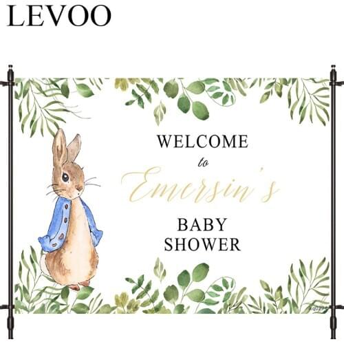 LEVOO Photography Background Rabbit Baby Shower Wild Leaves Natural Fabric Custom Shoot Prop Background Photocall Photo Studio
