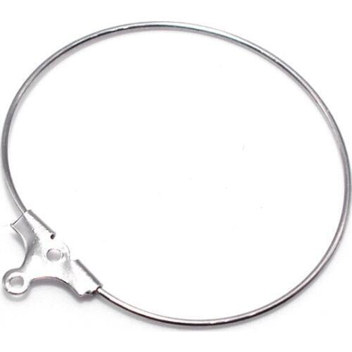 Stainless Steel Circle Wire Clip Earring Hooks with Loop DIY Earrings Findings Accessories Jewelry Making 20mm 25mm 30mm 45mm