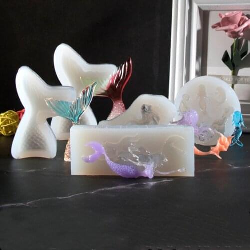 Mirror surface variety fishtail series silicone mold DIY epoxy resin mold jewelry accessories jewelry mold