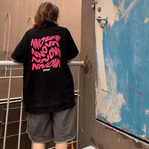 Harajuku Letter Print T Shirt Women Short Sleeve O Neck Loose Tshirt 2021 Summer Tee Tops Short Sleeve Female clothes plus size