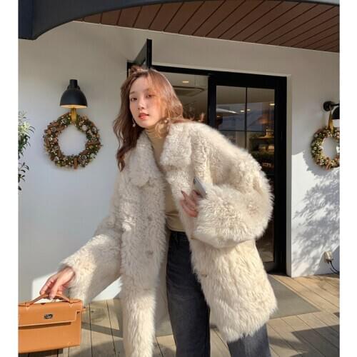 2020 Natural Fur Coat Women Sheep Shearling Female Jacket Autumn Winter Womens Clothing Fashion Ropa De Mujer S392 Pph1608