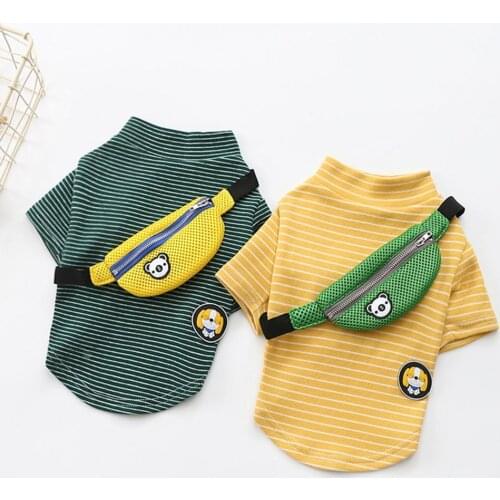 Pet Vest Stripe Design Skin-friendly Cotton Round Neck Backpack Decor Vest Fashion Lightweight Skin-friendly for Dog