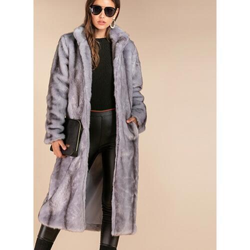 Winter Women High Quality Faux Fur Coat Luxury Long Fur Coat Stand Collar Slim Overcoat Thick Warm Plus Size Female Plush Coats
