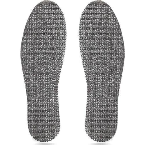 1 Pair Winter Warm Aluminum Foil Insoles Double Side Sweat-absorbent Breathable Insoles Shoes Pad Shock-absorbing Boots Insoles
