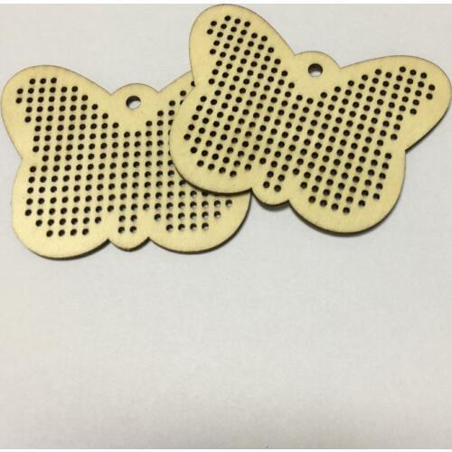 10pcs laser cut blank butterfly cross stitch pendant