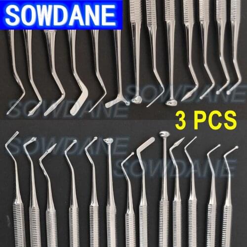 3 Pcs Composite Dental Composite Filling Tool Instrument Filler Spatula Amalgam Plastic Double Ends Stainless Steel Oral Care