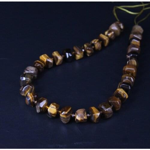 30-32pcs/strand Tiger Eye Faceted Rondelle Spacer Loose Beads,Natural Yellow Gems Stone Cut Nugget Bead Pendant Jewelry Making