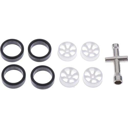 4Sets RC 1/28 Car Rubber Tyre Tires&Plastic Wheel Rim for Wltoys K969