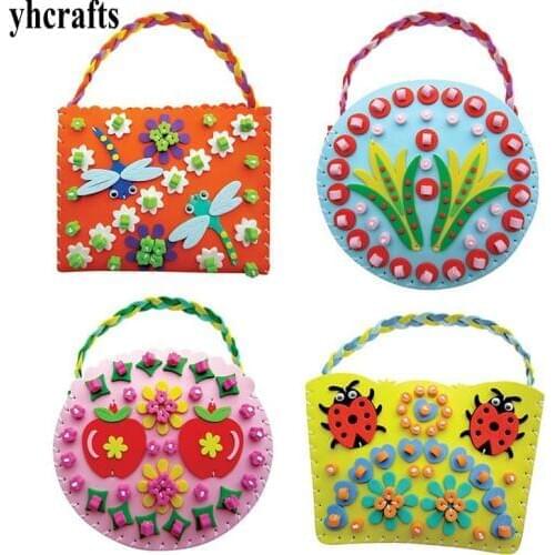 4PCS/LOT New DIY foam bag craft kits Handy gifts bag Kindergarten crafts Early educational toys Right brain development OEM