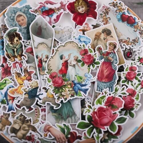 48pcs Vintage Victorian old object stickers DIY scrapbooking album junk journal happy planner decorative stickers